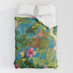 Vintage & Shabby Chic - Hot Exotic Tropical Birds Jungle Duvet Cover Gallery Image 6