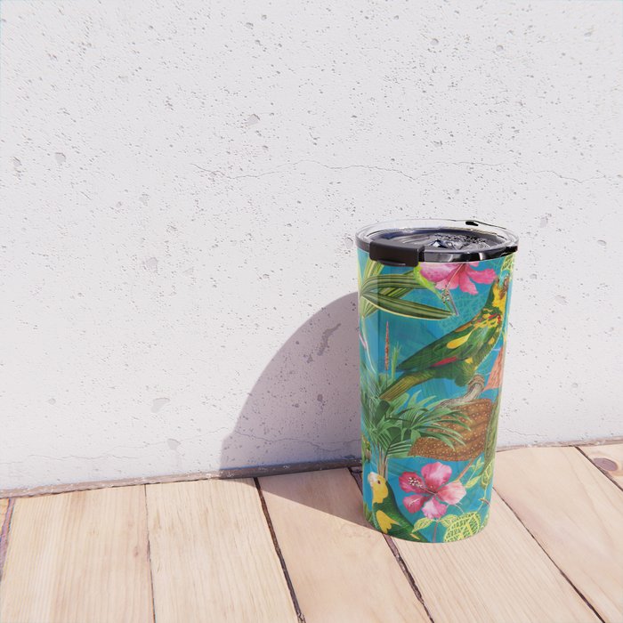 Vintage & Shabby Chic - Hot Exotic Tropical Birds Jungle Travel Mug Gallery Image 4