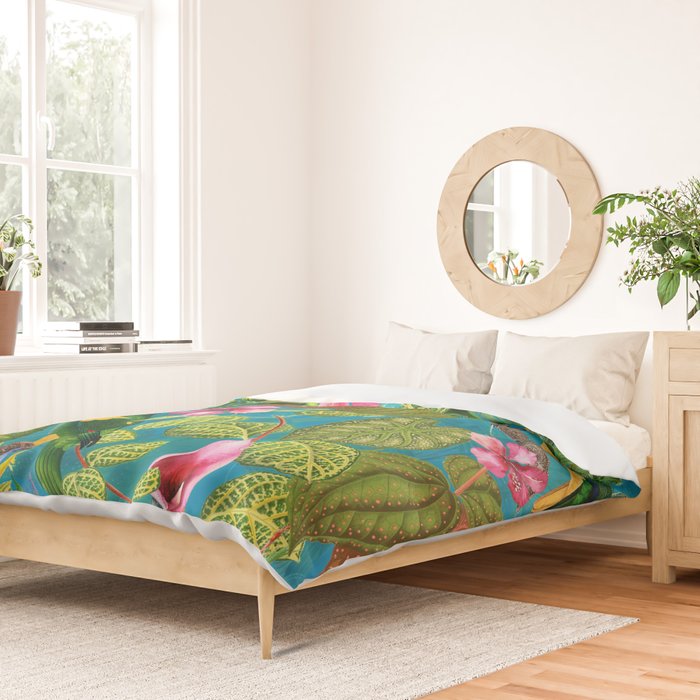 Vintage & Shabby Chic - Hot Exotic Tropical Birds Jungle Duvet Cover Gallery Image 2