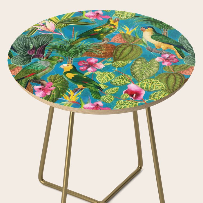 Vintage & Shabby Chic - Hot Exotic Tropical Birds Jungle Side Table Gallery Image 2