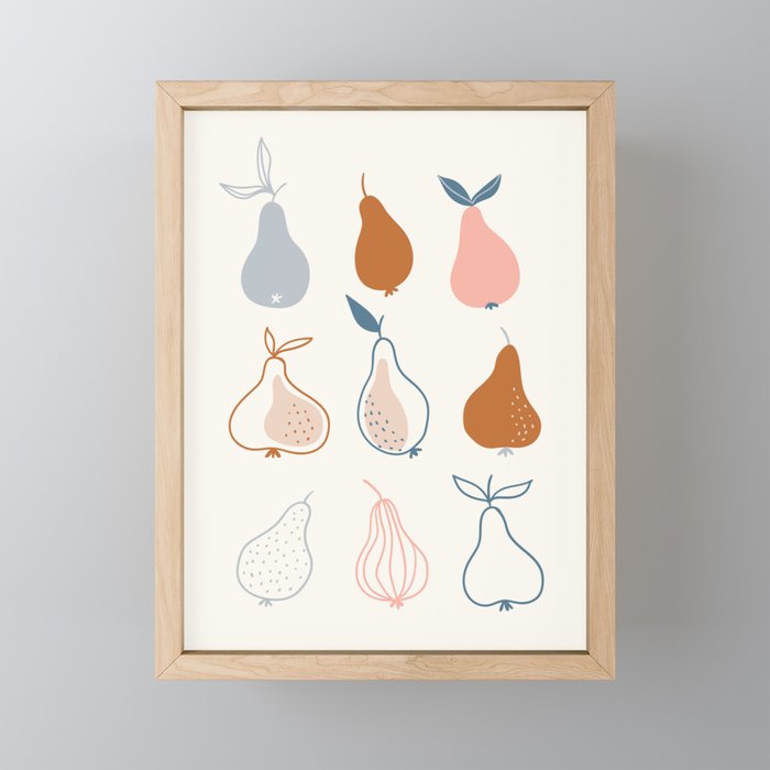 Pears in Scandinavian style Mini Art Print Gallery Image 1