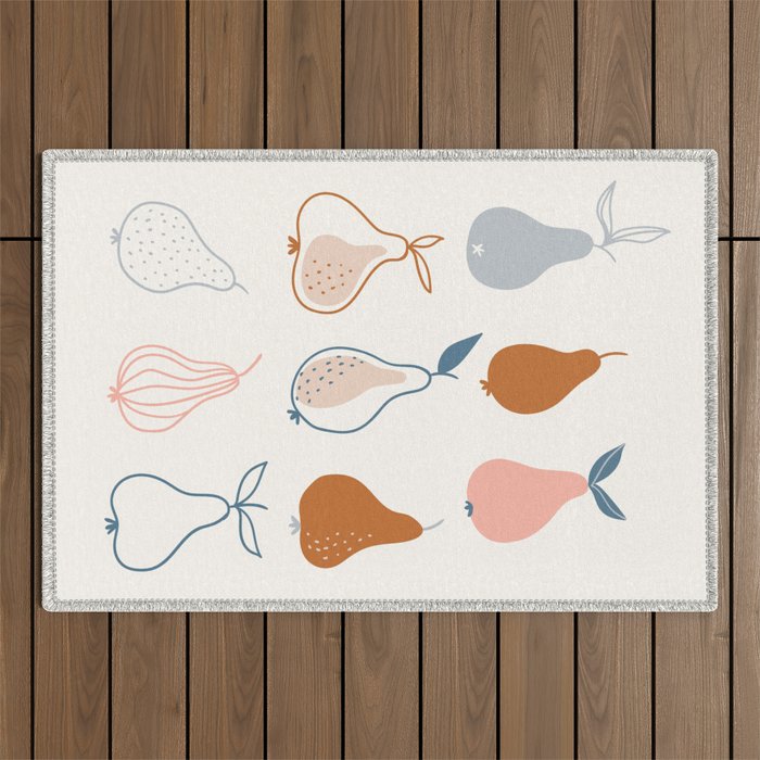 Pears in Scandinavian style Outdoor Rug Gallery Image 1