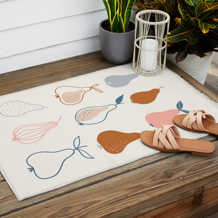 Pears in Scandinavian style Outdoor Rug Gallery Image 2