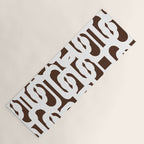 Mid Century Modern Loops Brown and White Retro Contemporary Pattern Yoga Mat Gallery Image 1