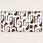Mid Century Modern Loops Brown and White Retro Contemporary Pattern Desk Mat Gallery Image 3