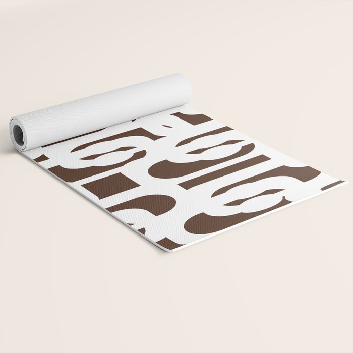 Mid Century Modern Loops Brown and White Retro Contemporary Pattern Yoga Mat Gallery Image 2