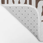 Mid Century Modern Loops Brown and White Retro Contemporary Pattern Bath Mat Gallery Image 2