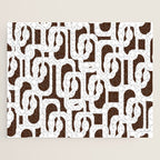 Mid Century Modern Loops Brown and White Retro Contemporary Pattern Jigsaw Puzzle Gallery Image 1