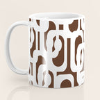 Mid Century Modern Loops Brown and White Retro Contemporary Pattern Coffee Mug Gallery Image 3