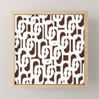 Mid Century Modern Loops Brown and White Retro Contemporary Pattern Mini Art Print Gallery Image 1
