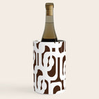 Mid Century Modern Loops Brown and White Retro Contemporary Pattern Wine Chiller Gallery Image 2