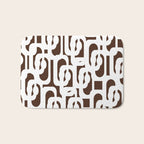 Mid Century Modern Loops Brown and White Retro Contemporary Pattern Bath Mat Gallery Image 1