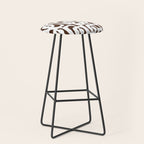 Mid Century Modern Loops Brown and White Retro Contemporary Pattern Stool Gallery Image 1