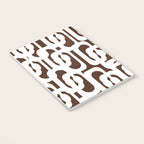 Mid Century Modern Loops Brown and White Retro Contemporary Pattern Notebook Gallery Image 3