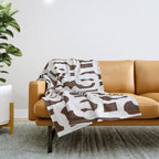 Mid Century Modern Loops Brown and White Retro Contemporary Pattern Throw Blanket Gallery Image 1