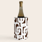 Mid Century Modern Loops Brown and White Retro Contemporary Pattern Wine Chiller Gallery Image 1