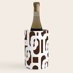 Mid Century Modern Loops Brown and White Retro Contemporary Pattern Wine Chiller Gallery Image 3