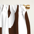 Mid Century Modern Loops Brown and White Retro Contemporary Pattern Window Curtain Gallery Image 2