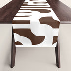 Mid Century Modern Loops Brown and White Retro Contemporary Pattern Table Runner Gallery Image 1