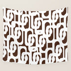 Mid Century Modern Loops Brown and White Retro Contemporary Pattern Wall Tapestry Gallery Image 4