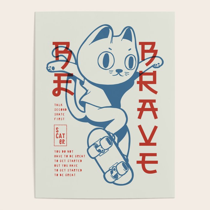 Brave Skater Cat Poster Gallery Image 4