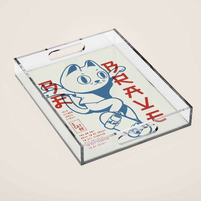 Brave Skater Cat Acrylic Tray Gallery Image 1