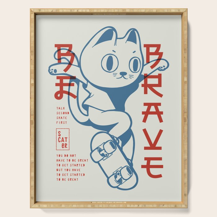 Brave Skater Cat Serving Tray Gallery Image 1