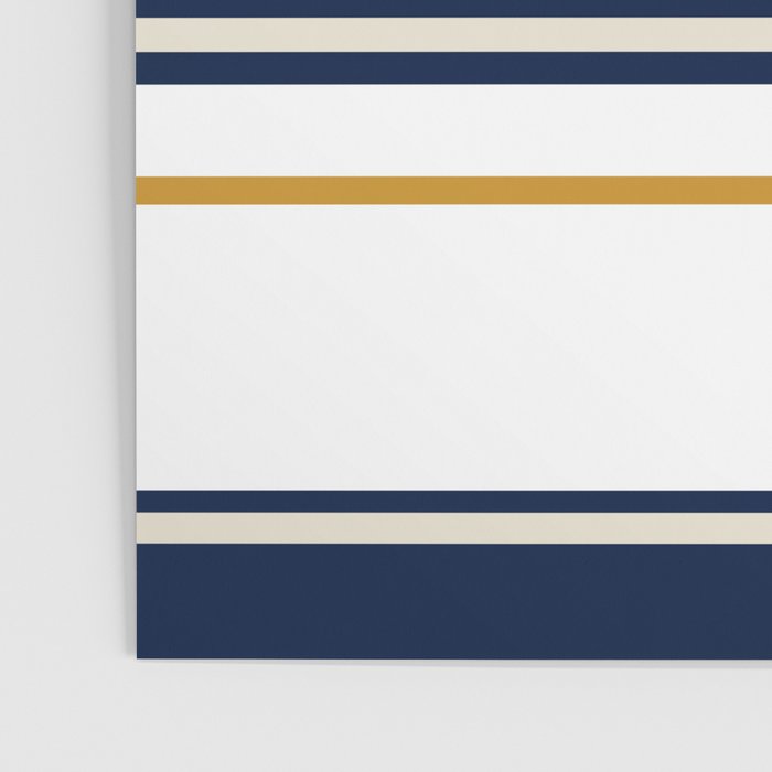 Wide and Thin Stripes Color Block Pattern in Mustard Yellow, Navy Blue, Ivory, and White Poster Gallery Image 3