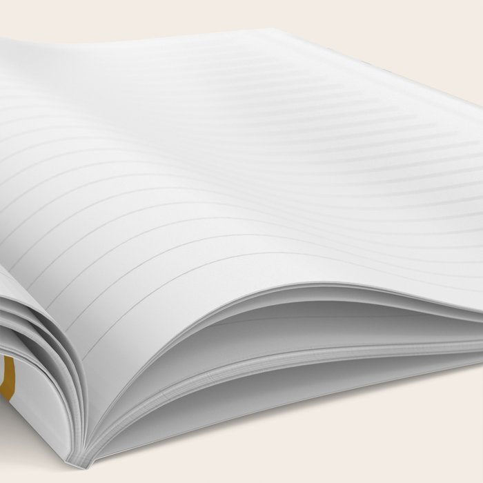 Wide and Thin Stripes Color Block Pattern in Mustard Yellow, Navy Blue, Ivory, and White Notebook Gallery Image 2