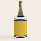 Wide and Thin Stripes Color Block Pattern in Mustard Yellow, Navy Blue, Ivory, and White Wine Chiller Gallery Image 3