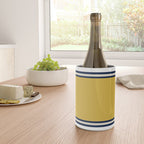Wide and Thin Stripes Color Block Pattern in Mustard Yellow, Navy Blue, Ivory, and White Wine Chiller Gallery Image 4