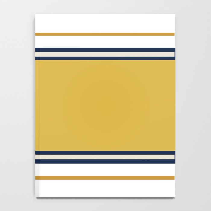 Wide and Thin Stripes Color Block Pattern in Mustard Yellow, Navy Blue, Ivory, and White Notebook Gallery Image 4