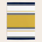Wide and Thin Stripes Color Block Pattern in Mustard Yellow, Navy Blue, Ivory, and White Poster Gallery Image 4