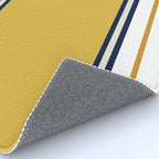 Wide and Thin Stripes Color Block Pattern in Mustard Yellow, Navy Blue, Ivory, and White Rug Gallery Image 4