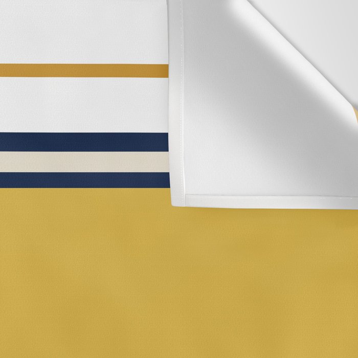 Wide and Thin Stripes Color Block Pattern in Mustard Yellow, Navy Blue, Ivory, and White Wall Tapestry Gallery Image 3
