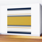 Wide and Thin Stripes Color Block Pattern in Mustard Yellow, Navy Blue, Ivory, and White Wall Mural Gallery Image 2