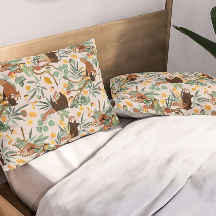 RED PANDAS IN WILD NATURE 10 Pillow Sham Gallery Image 2