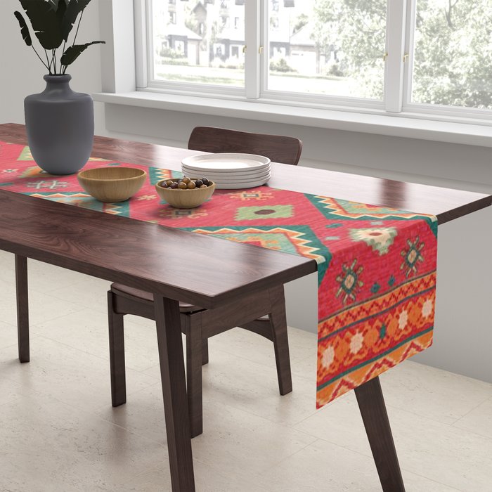 Moroccan Berber Kilim Pattern Table Runner Gallery Image 2