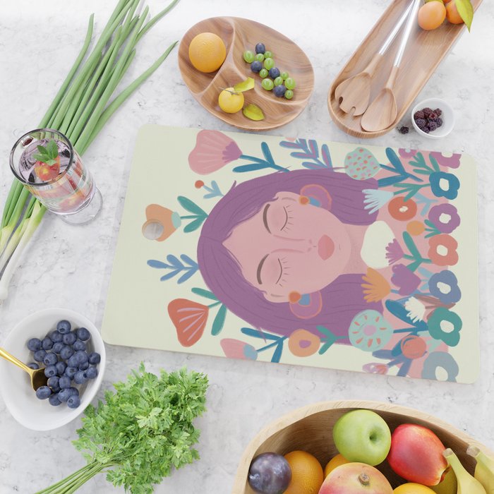 Dream Portrait/ spring flowers  Cutting Board Gallery Image 2