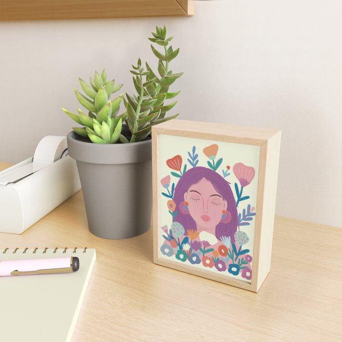 Dream Portrait/ spring flowers  Mini Art Print Gallery Image 2