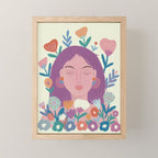 Dream Portrait/ spring flowers  Mini Art Print Gallery Image 1