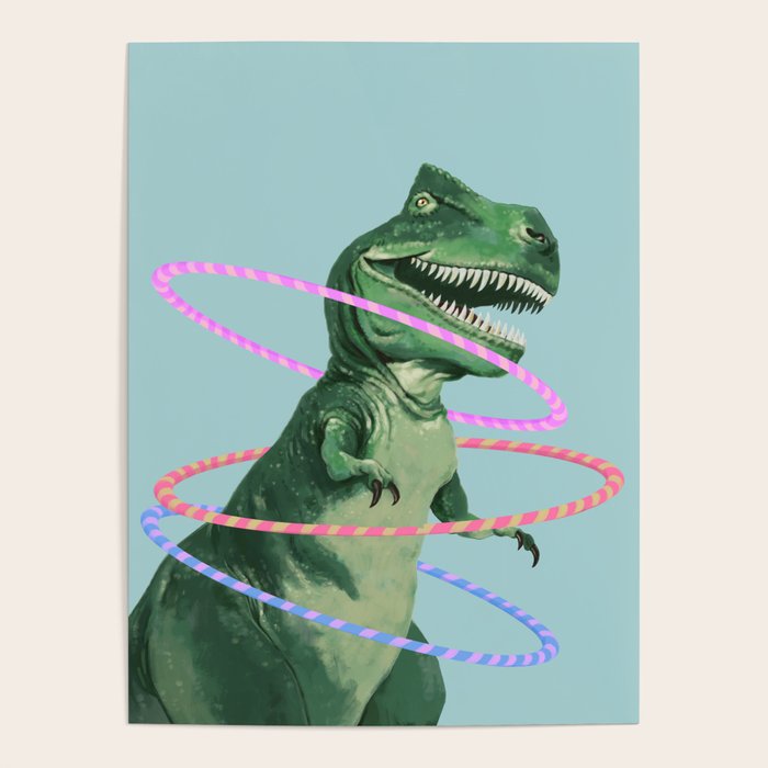 T-Rex the Hula Dancer in Green Poster Gallery Image 4