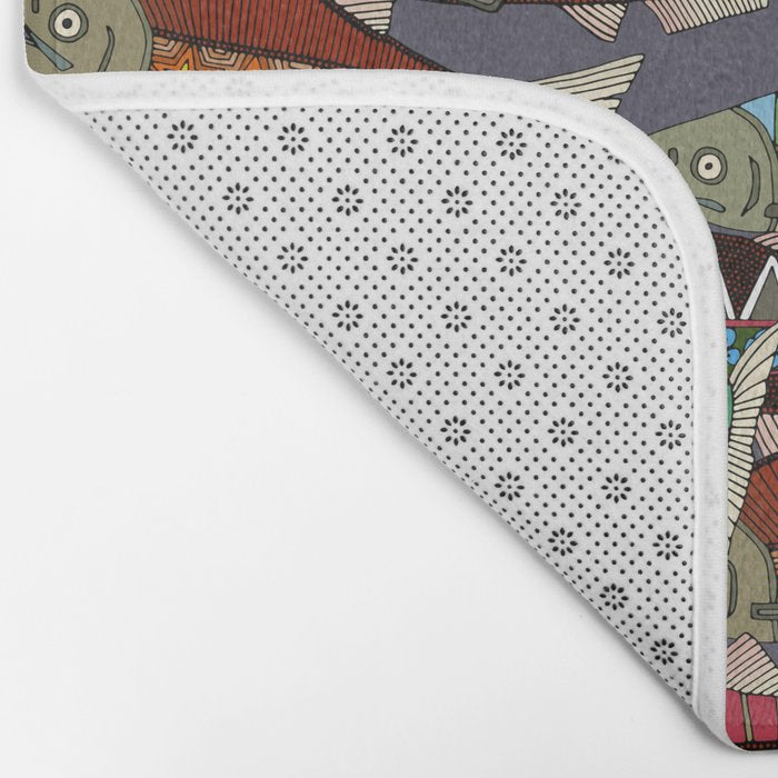 Alaskan salmon dusk Bath Mat Gallery Image 2