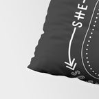 She Believed She Could So She Did - White Ink on Black Pillow Sham Gallery Image 4