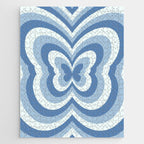 Retro 70s Butterfly in Ocean Blue Jigsaw Puzzle Gallery Image 1