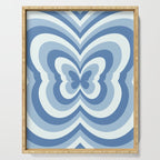 Retro 70s Butterfly in Ocean Blue Serving Tray Gallery Image 1