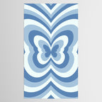 Retro 70s Butterfly in Ocean Blue Tablecloth Gallery Image 2