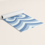 Retro 70s Butterfly in Ocean Blue Yoga Mat Gallery Image 2