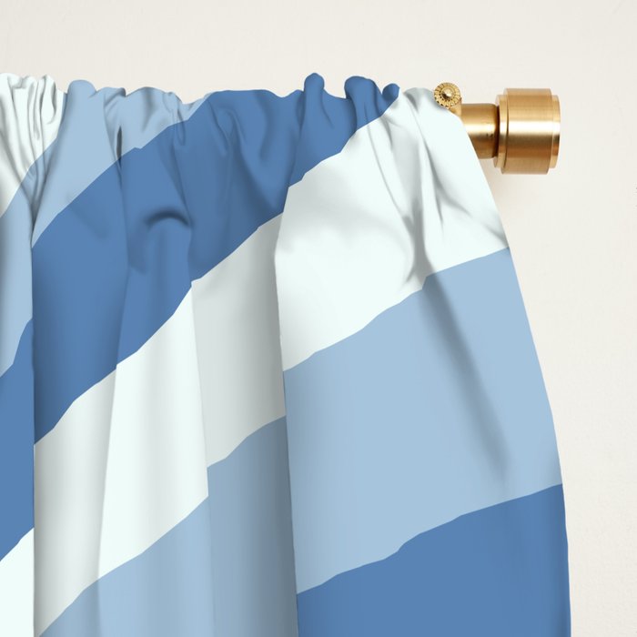 Retro 70s Butterfly in Ocean Blue Window Curtain Gallery Image 2