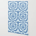 Retro 70s Butterfly in Ocean Blue Wallpaper Gallery Image 2